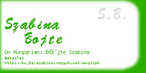 szabina bojte business card